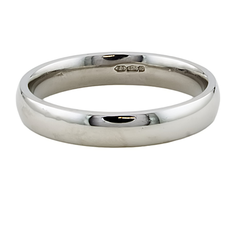 Platinum 4mm D-shape Wedding Ring size T